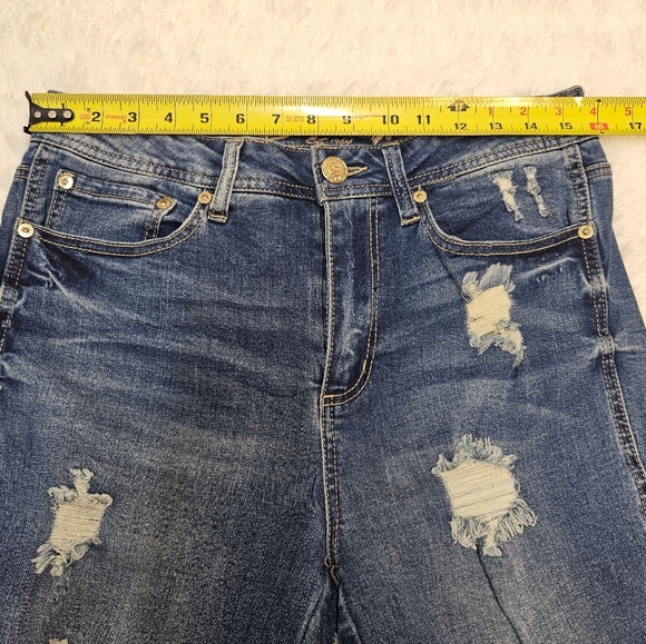 Seven7 Size 10 High Rise Ankle Legging Distressed Cuff Jeans - Picture 8 of 11